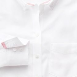Женская рубашка белая пуговицы на воротнике Charles Tyrwhitt приталенная Fitted (WQ080WHT)