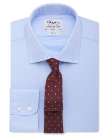 Мужская рубашка синяя T.M.Lewin приталенная Slim Fit (30428)