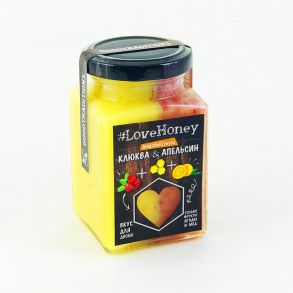 Крем мёд LoveHoney клюква и апельсин, 340 гр