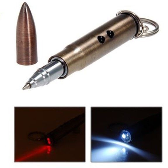 Ручка-фонарик с лазерной указкой в виде пули