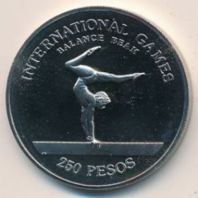 Олимпиада 1984 Спортивная гимнастика Бревно 250 песо Гвинея-Бисау 1984