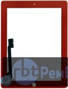 Сенсорное стекло (touchscreen) для Ipad 3 красное