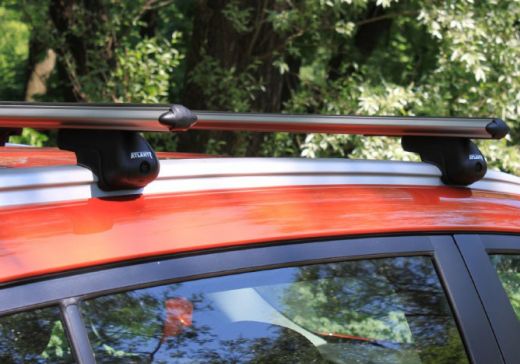 Багажник на крышу Kia Sportage III (SL) с интегрированными рейлингами, Атлант, аэродинамические дуги