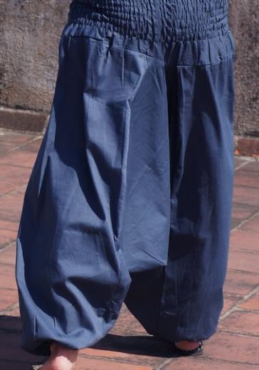 Синие штаны алладины, натуральный хлопок