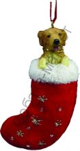 Золотистый ретривер новогоднее украшение «Собака в сапожке»