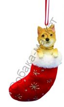 Сиба-ину новогоднее украшение «Собака в сапожке»
