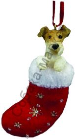 Фокс терьер жесткошерстный новогоднее украшение «Собака в сапожке»