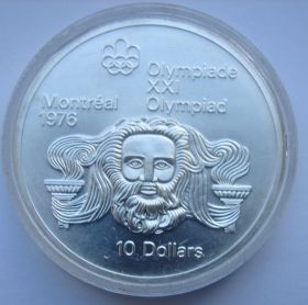 Голова Зевса .XXI Олимпийские игры в Монреале`76 .10 Долларов .1974
