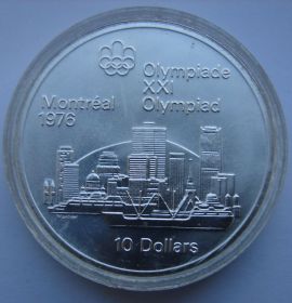 Панорама Монреаля.XXI Олимпийские игры в Монреале`76 .10 Долларов .1973.