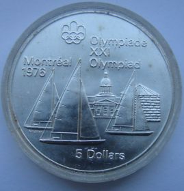 Парусник "Kingston".XXI Олимпийские игры в Монреале`76 .5 Долларов .1973