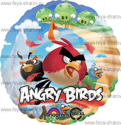 Шар фольгированный angry birds 46 см