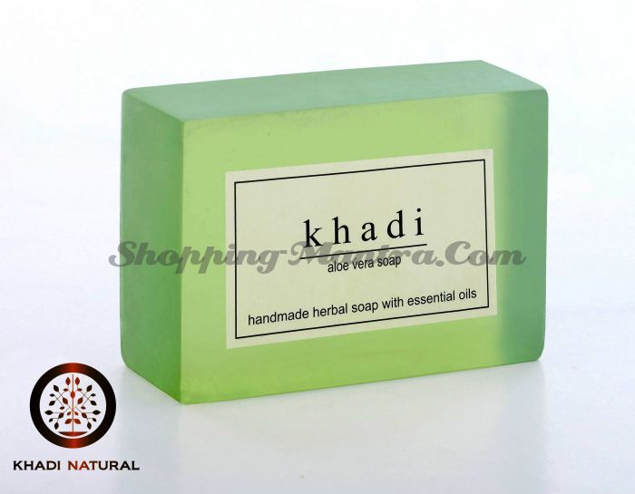 Мыло с натуральными эфирными маслами Алое вера (2шт.) (Khadi Herbal Aloevera Soap)