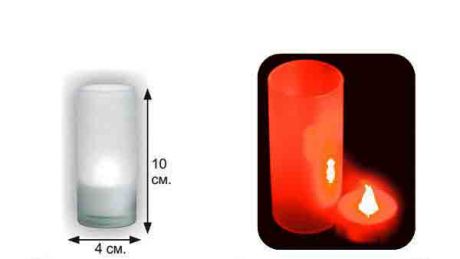 LED-свеча, в матовом стаканчике (красная)