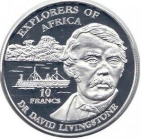 Дэвид Левингстон 10 франков Демократическая Республика Конго 1999