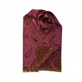 шарф 100% шерсть мериноса ,  расцветка Пэйсли (Ярко -Розовый ) -Ornate Paisley Pink.  плотность 4