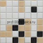 MIX17 черно-бело-коричн  (бумага) . Мозаика серия ECONOM , вид MIX (СМЕСИ),  размер, мм: 327*327 (NS Mosaic)