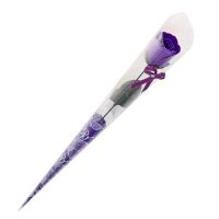 Подарочный цветок РОЗА из мыльных лепестков фиолетового цвета.