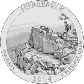 Национальный парк Шенандоа штат Вирджиния  25 центов США  2014 монетный двор на выбор
