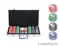 Покерный набор на 300 фишек «Nuts» (фишка 11,5 гр./алюминиевый кейс)