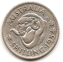1 шиллинг Австралия 1954