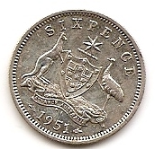 5 пенсов Австралия 1951