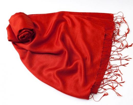 Красный (алый) шёлковый шарф палантин, 1450 руб.