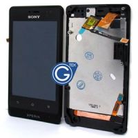 LCD (Дисплей) Sony ST27i Xperia Go (в сборе с тачскрином) (в раме) (black) Оригинал