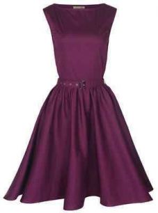 Платье вечернее "Одри Хепберн" в стиле ретро сливового цвета