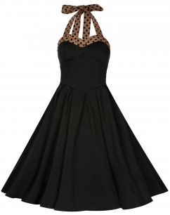 Черное летнее платье в стиле ретро "Кэрол"