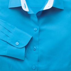 Женская рубашка синяя Charles Tyrwhitt не мнущаяся Non-Iron приталенная Fitted (WR053BLU)