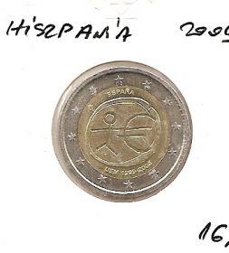 10 лет валютному союзу  2 евро Испания   2009