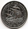 50 лет путешествию Кон-Тики (1947-1997) 1 доллар Либерия 1997