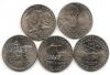 200-летие освоения Запада 5 центов США набор из 5 монет