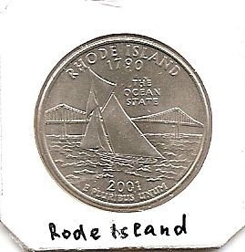 Штат Род-Айленд  25 центов США 2001