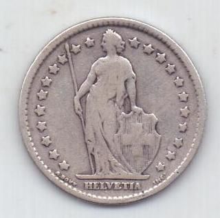 1 франк 1904 года Швейцария Редкий год