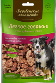 Деревенские лакомства д/собак Традиционные. Легкое говяжье, мелко рубленые кусочки 30г