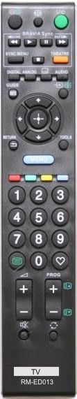 Пульт для Sony RM-ED013 (TV) (KDL-40L4000, KDL-40S4000, KDL-40V4000K, KDL-46L4000, KDL-46V4000K, KDL-52V4000, KDL-52V4210)