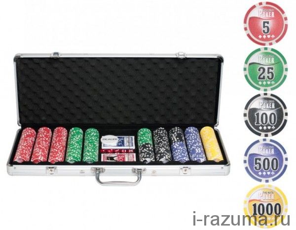 Покерный набор на 500 фишек «Nuts» (фишка 11,5 гр./алюминиевый кейс)