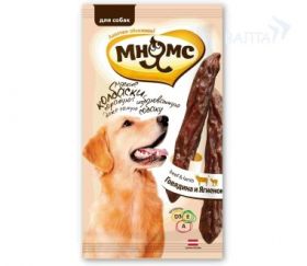 "Мнямс" - мягкие колбаски с говядиной и ягненком для собак, 70 г.