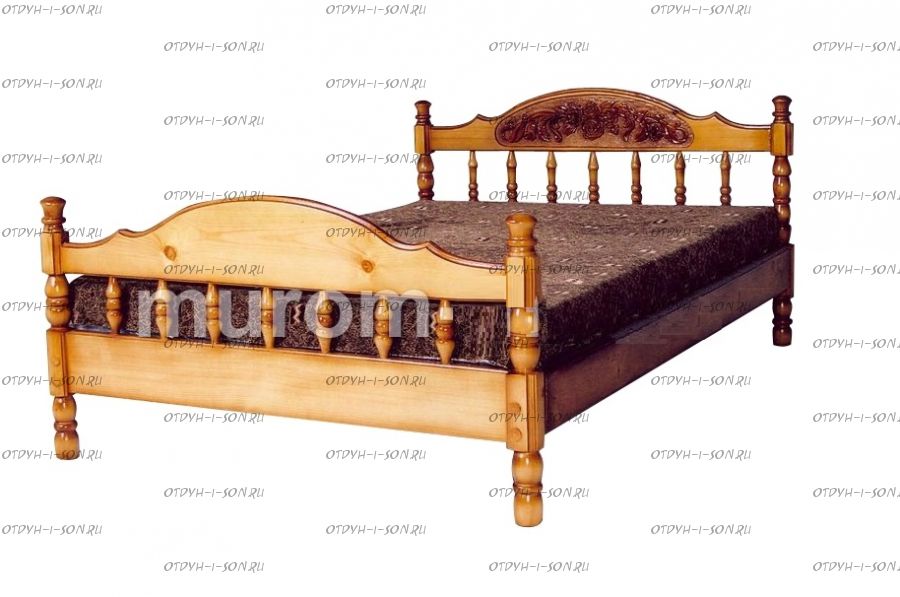 Кровать Точенка Глория (резьба шапкой со второй спинкой)