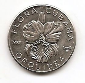 Орхидея. Флора Кубы. 1 песо Куба 1981