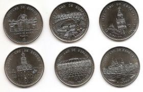 Год Испании набор монет 1 песо  Куба 1992(6 монет)
