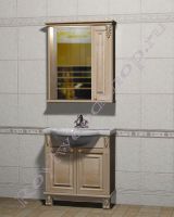 Ванная мебель из дерева "Челси-2 УОРВИК-80 береза" с зеркалом-шкафом (правая дверка)