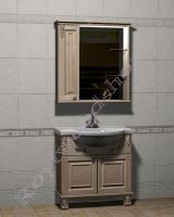 Комплект мебели для ванной массив "Челси-2 УОРВИК-85 береза" с зеркалом-шкафом (левая дверка)