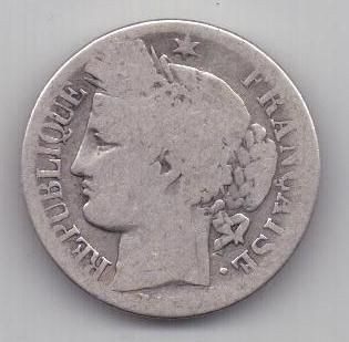 1 франк 1849 г. редкий год. Франция