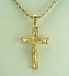 Позолоченная цепочка и крест с алмазным сечением