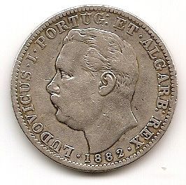 Луиш I Король Португалии 1 рупия Португальская Индия 1882