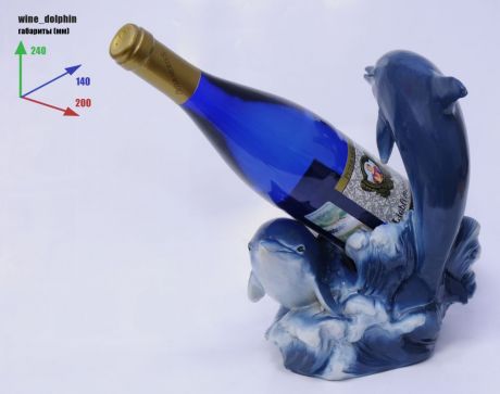 Подставка для вина «Дельфины и бутылка»