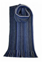 модный вязаный шотландский  шарф MIDNIGHT FAITHWOOL/ANGORA KNITTED SCARF Зигзаг Полночь, плотность 7