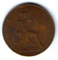 1 пенни 1904 г. Великобритания
